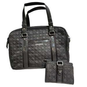 Vera Bradley Grey Quilted Bag With Crossbody Strap And Wallet New!